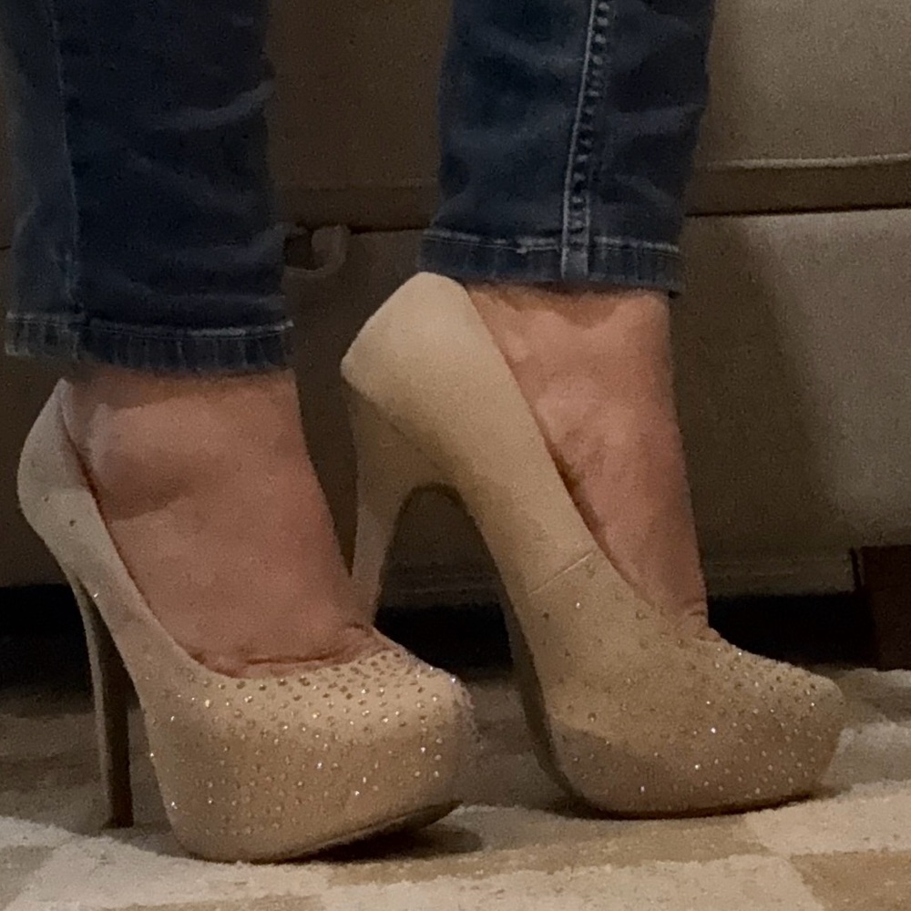 Elegant Beige Platform Heels
